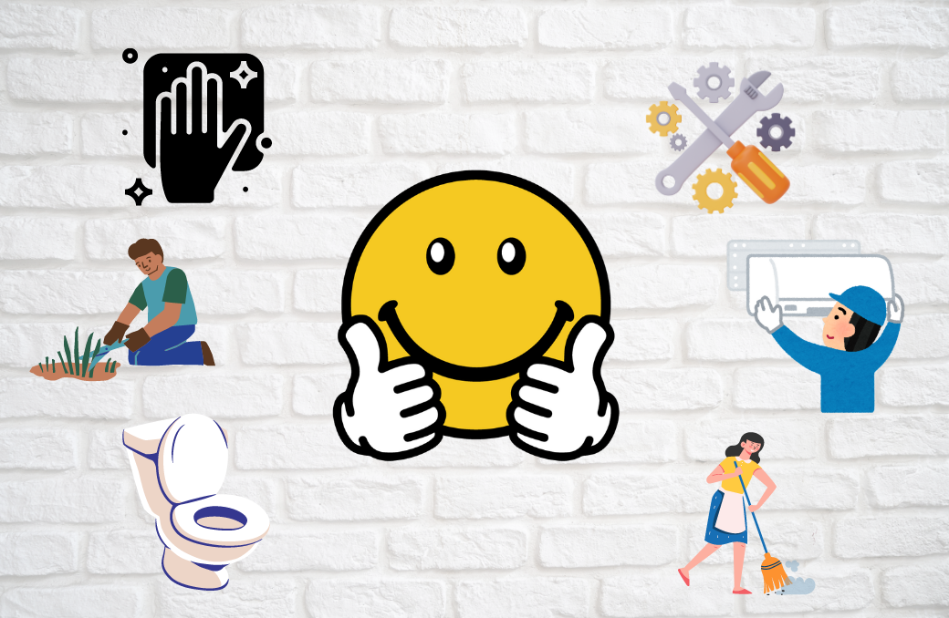 草刈りと清掃や修繕などの追加サービスをまとめて依頼できる便利屋住まいルのサービスイメージ