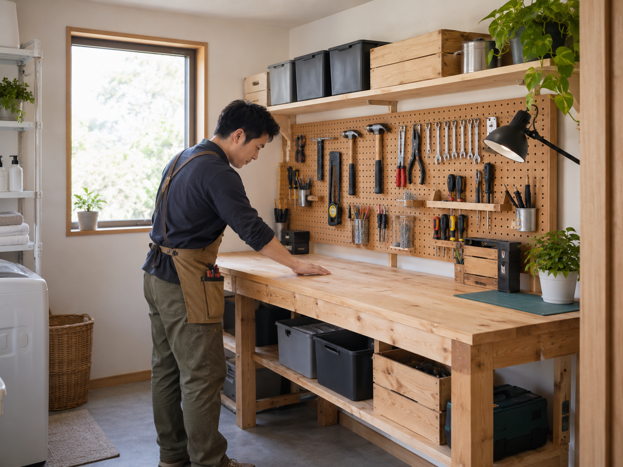 東大阪市のDIY作業台と工具収納
