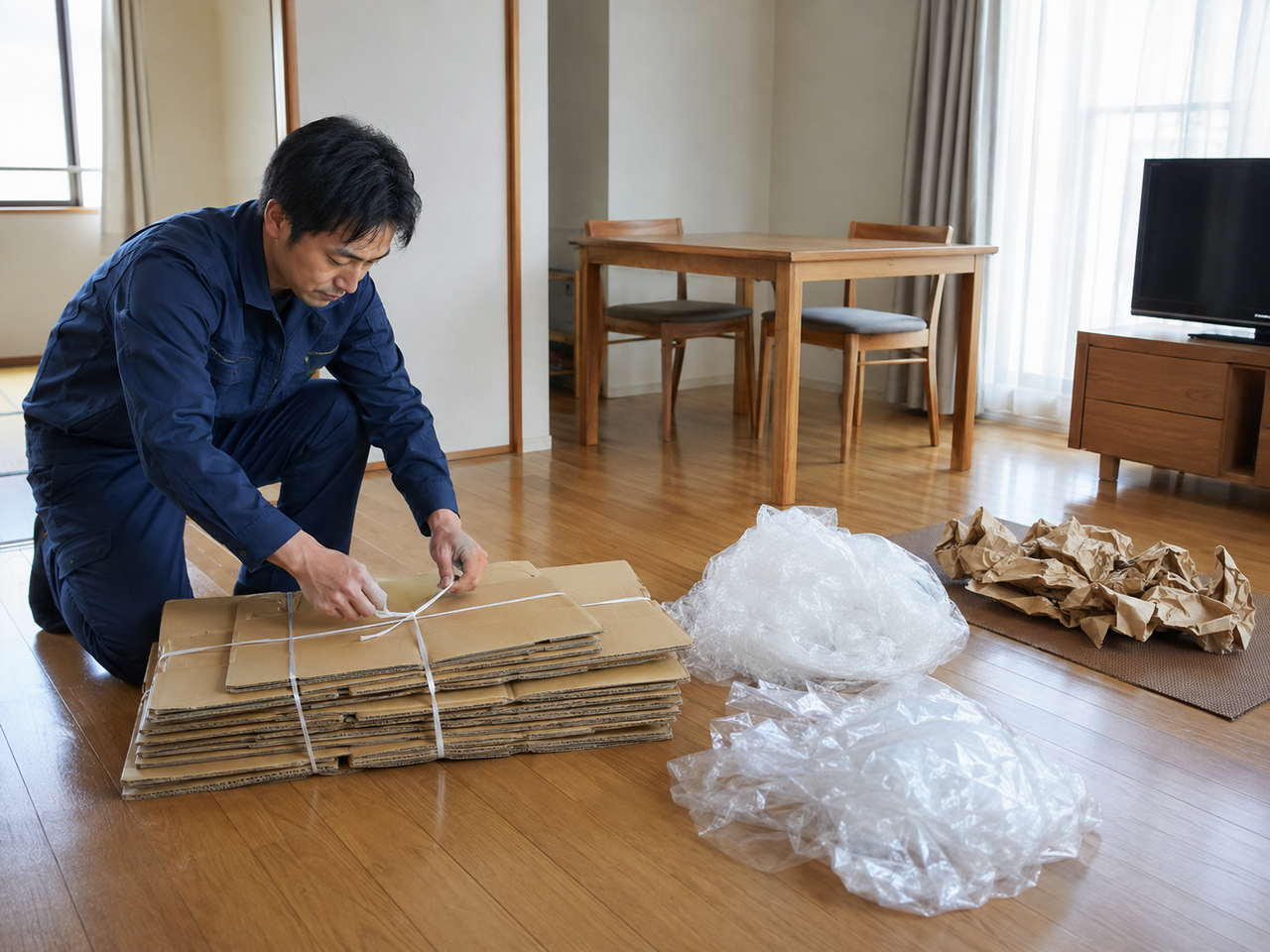 家具組み立て後の移動・配置・梱包材片付けサービス