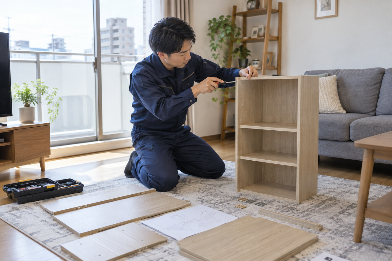 東大阪市で家具1点から依頼できる小型棚の組み立てサービス