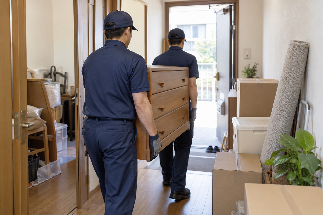 東大阪市で不要な家具と生活用品を搬出する片付け作業