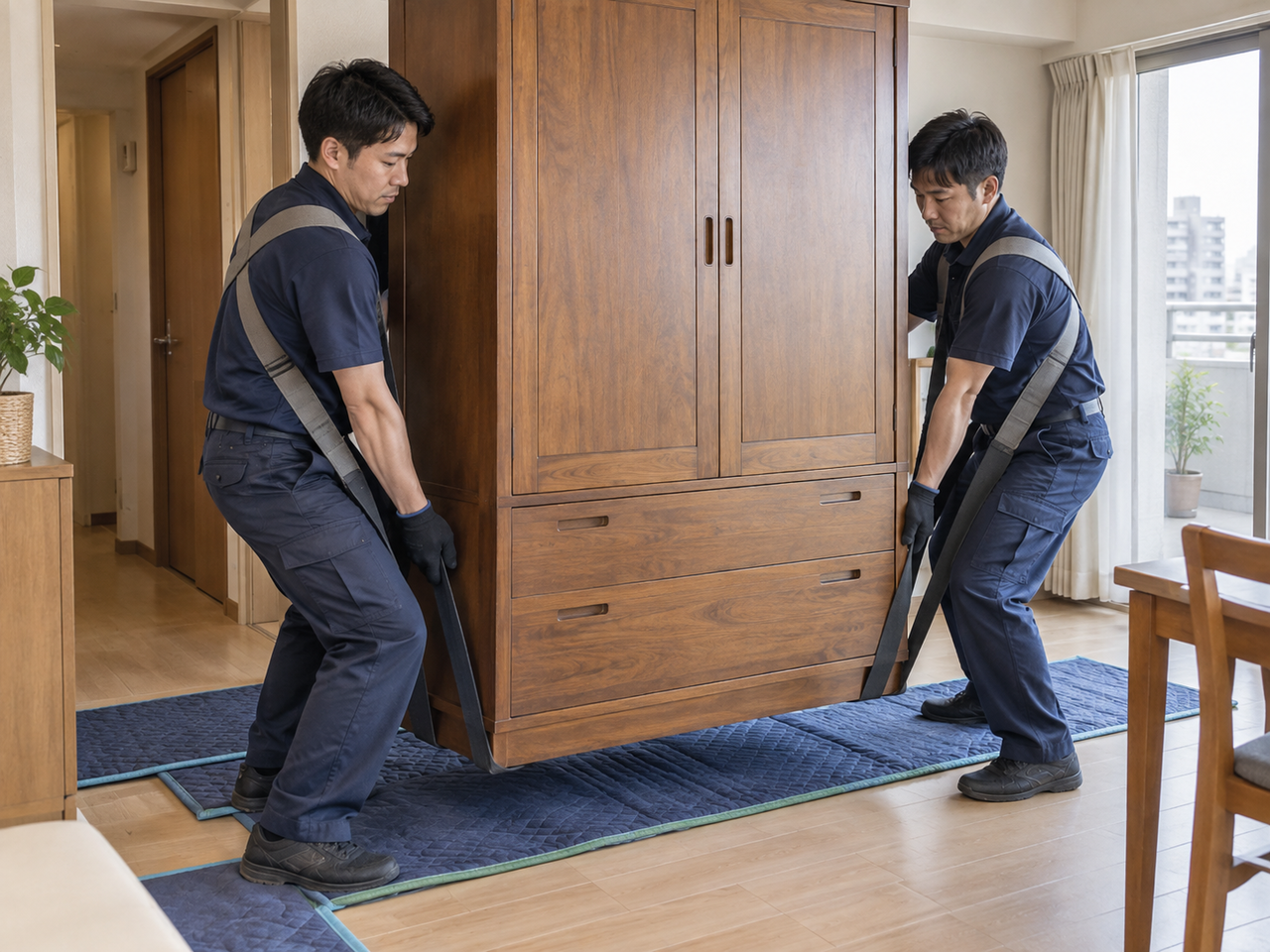 室内での大型家具移動