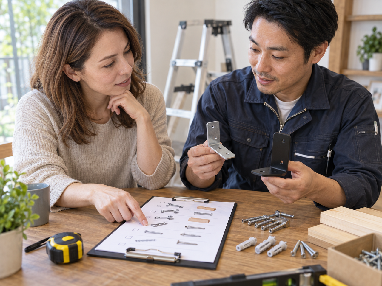 DIY取付の金具と材料確認