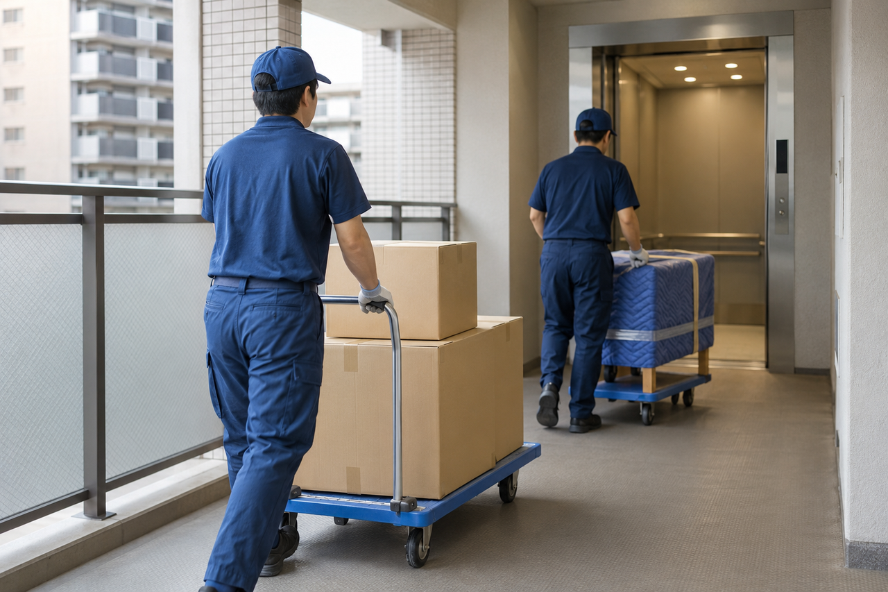東大阪市で片付け後の荷物を引っ越し・運搬する作業