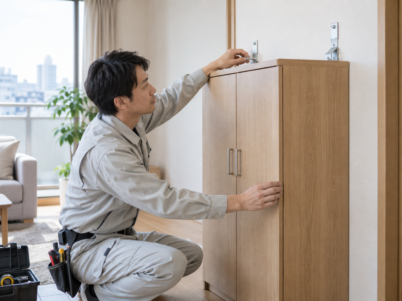 家具組立と転倒防止取付